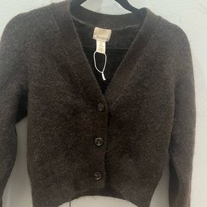 H&M Brown Wool-Blend Cardigan; size small